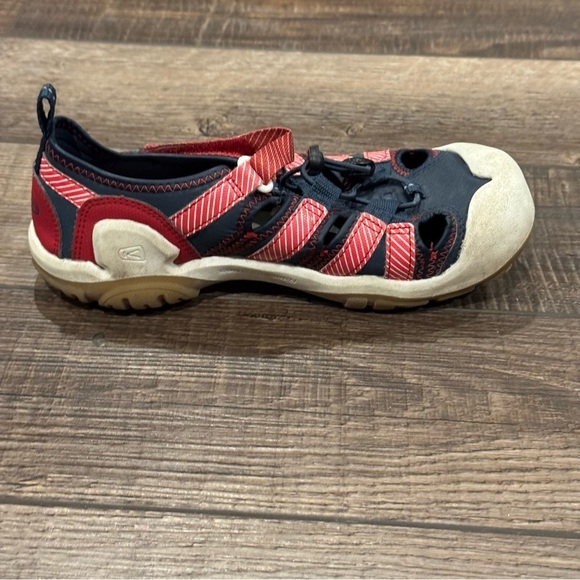 Keen Sandals Kids Blue Red Sport Hiking Fisherman Outdoor Washable Unisex Size 4 - Picture 5 of 14